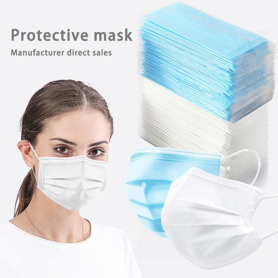 50/100Pcs Disposable Mask for  - Disposable Mask Blue review and price