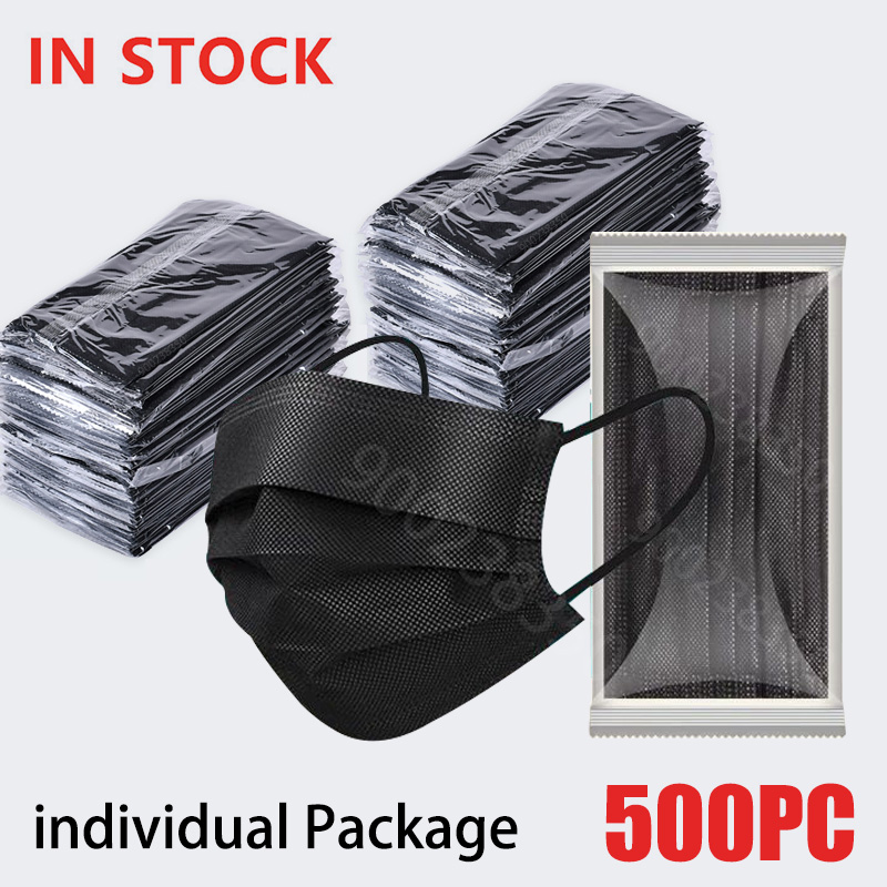 10-500Pcs Adults Mask Disposab - Black Face Mask Pack review and price