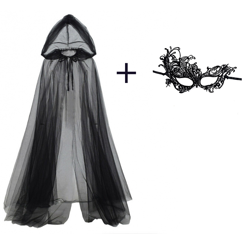2pcs Set of Black Veil Cape An - Black Face Mask Pack review and price