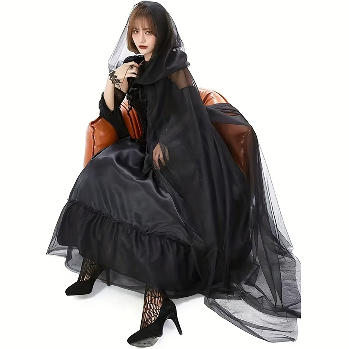 2pcs Set of Black Veil Cape An - Black Face Mask Pack review and price