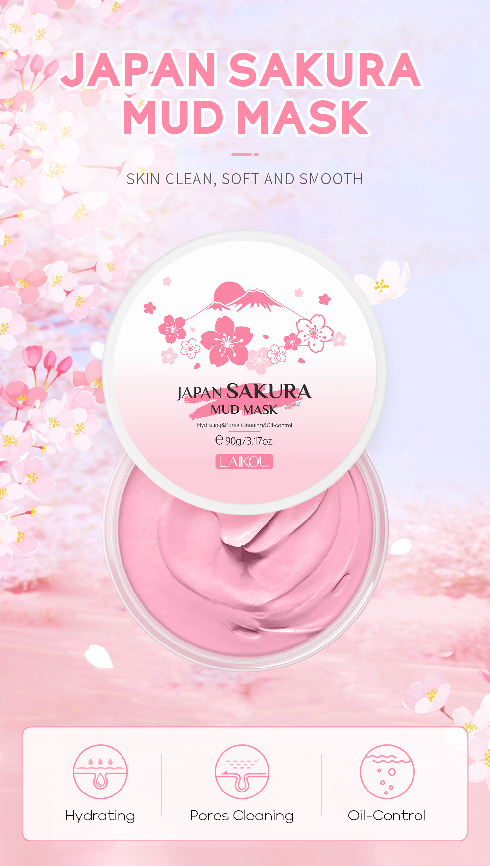 LAIKOU Sakura Clay Mask 25g/90 - Dust Mask Construction review and price