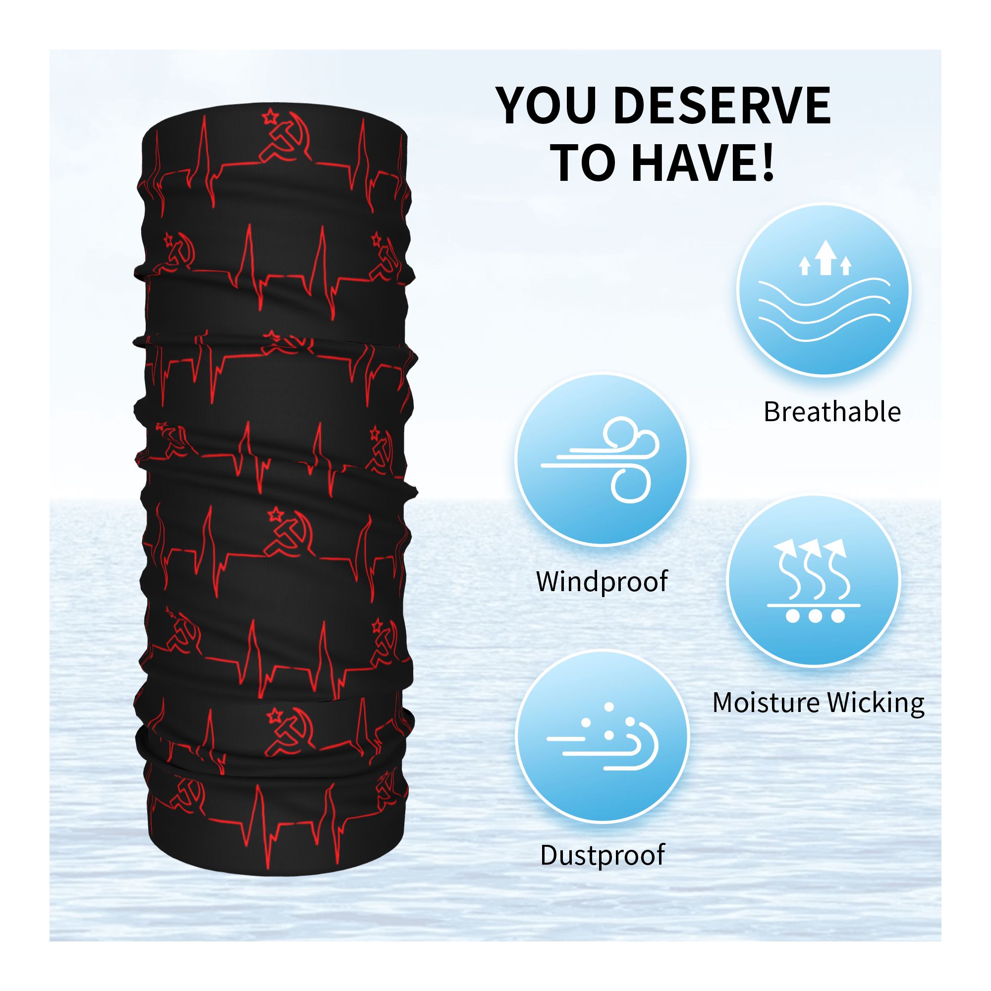 Custom Heartbeat Russian Flag  - Neck Gaiter Face Cover review and price