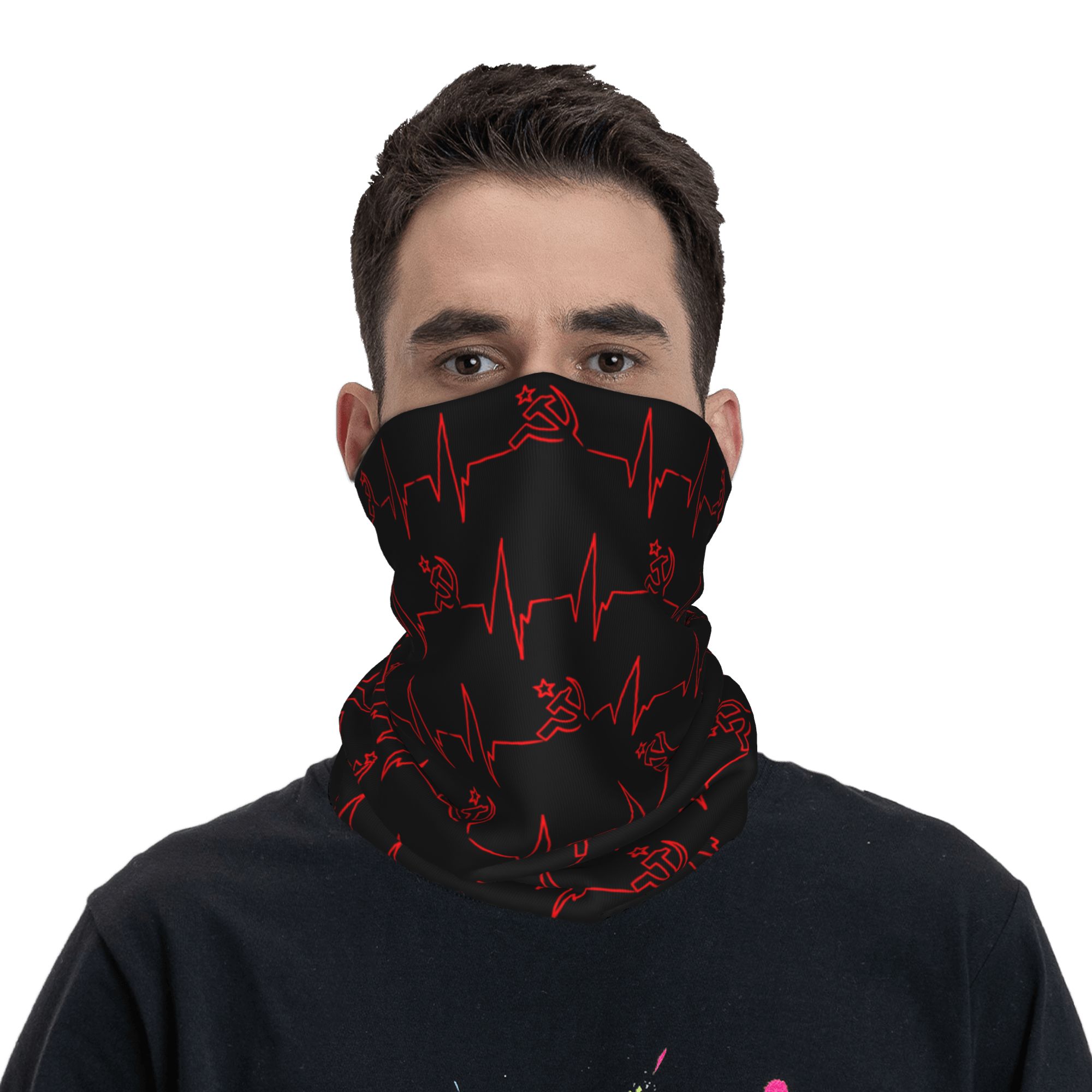 Custom Heartbeat Russian Flag  - Neck Gaiter Face Cover review and price