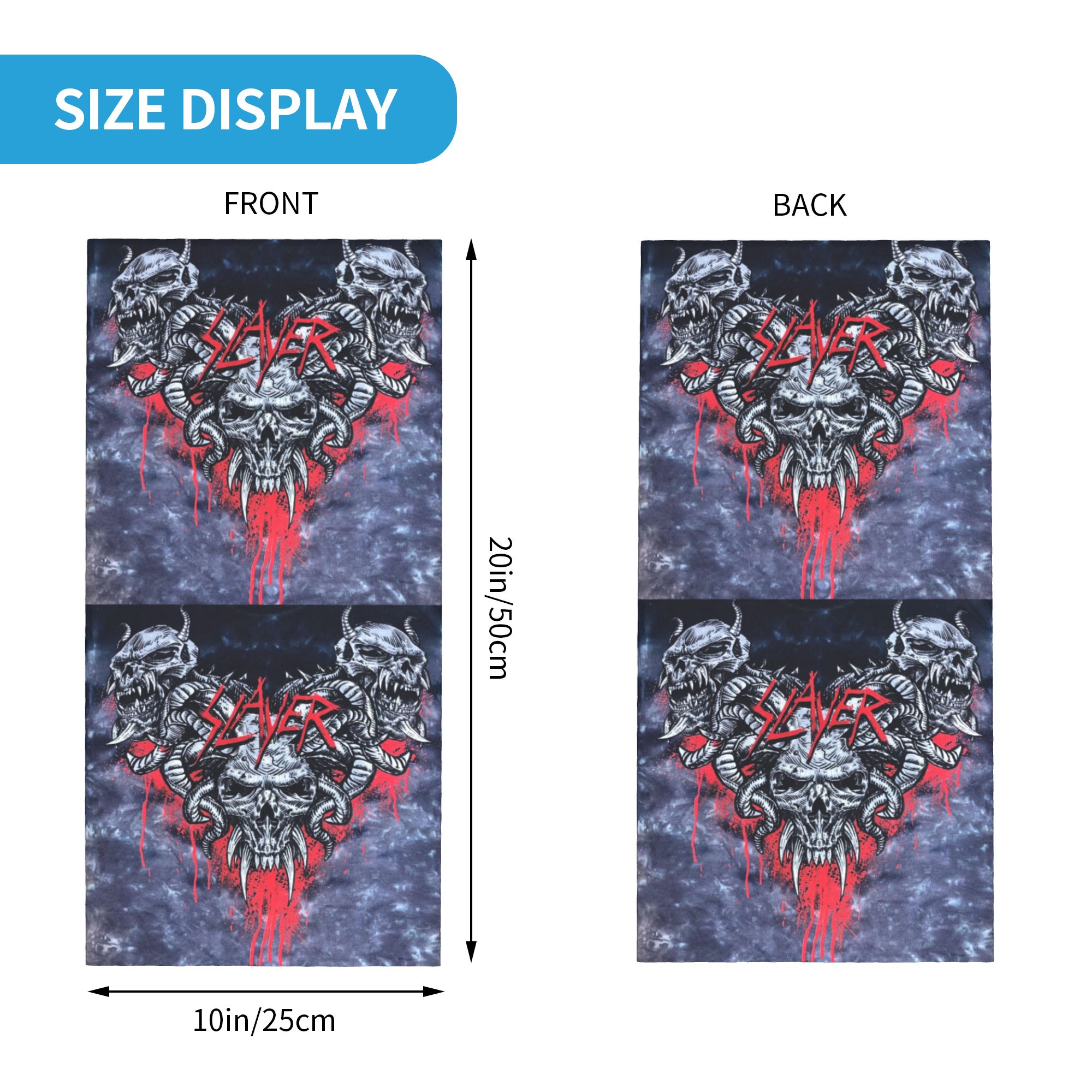 Custom Heavy Metal Rock  Slaye - Neck Gaiter Face Cover review and price