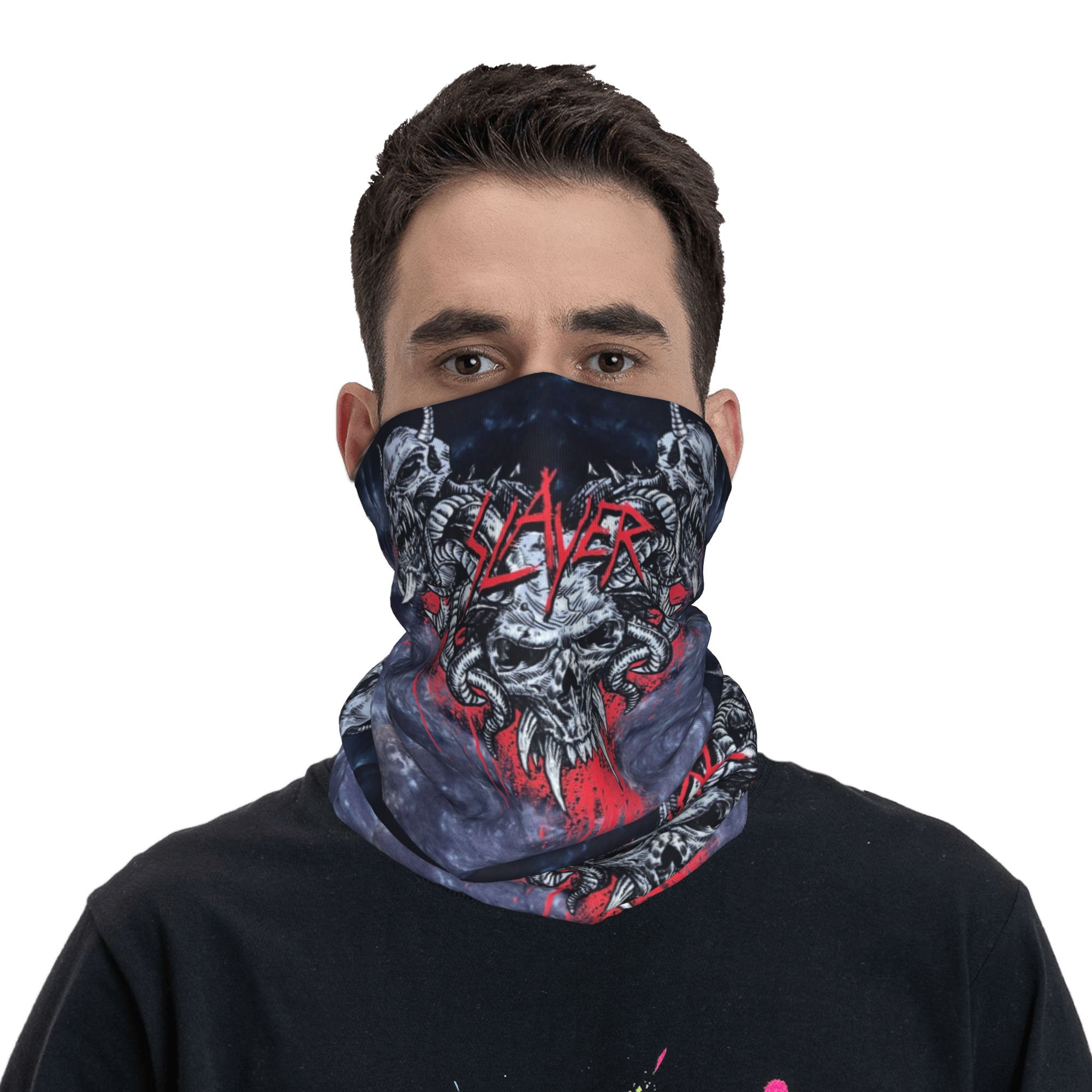 Custom Heavy Metal Rock  Slaye - Neck Gaiter Face Cover review and price
