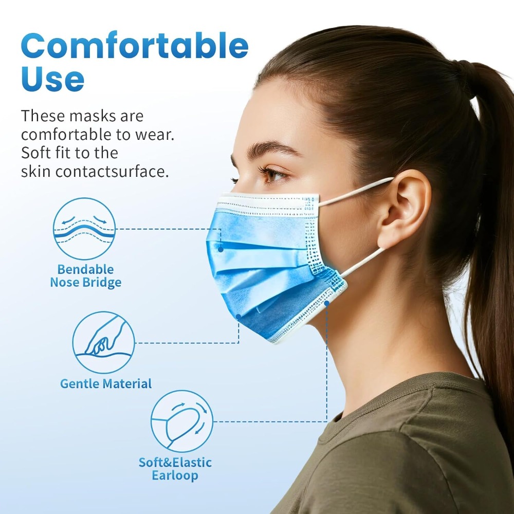 Blue Disposable Face Mask 100  - Disposable Mask Blue review and price