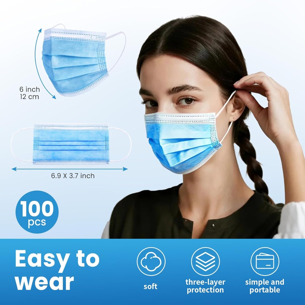Blue Disposable Face Mask 100  - Disposable Mask Blue review and price
