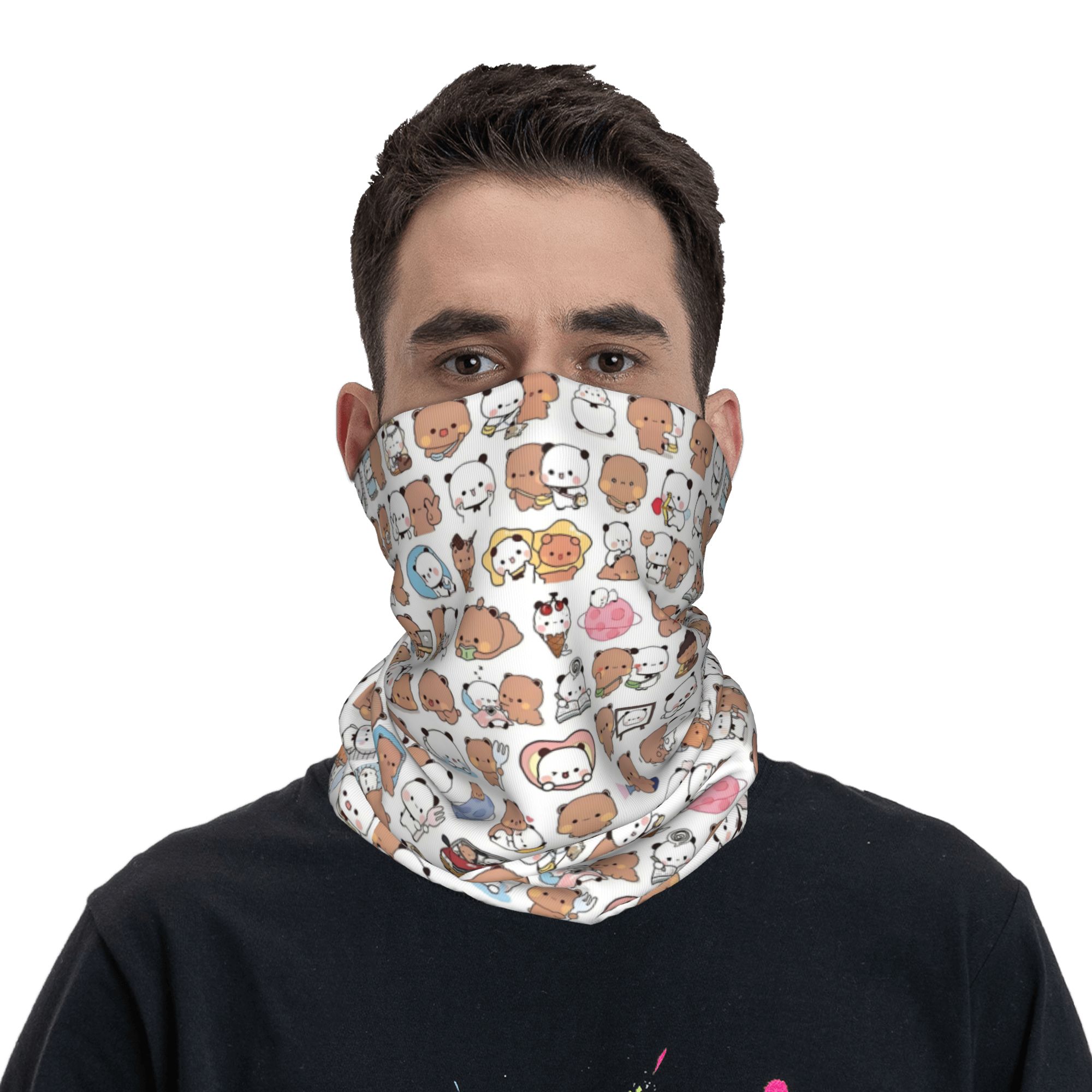 Custom Bear Cartoon Peach And  - Neck Gaiter Face Cover review and price