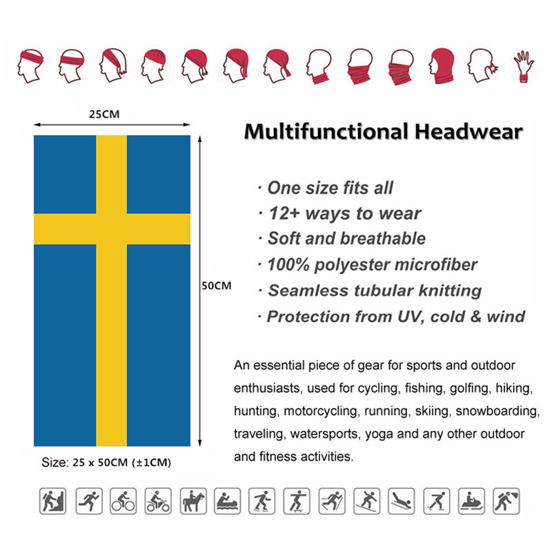 Sweden Flag Printed Bandana He - Neck Gaiter Face Cover review and price