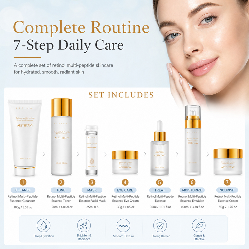 7PCS Retinol Multi-Peptide Ski - Face Mask Storage Box review and price