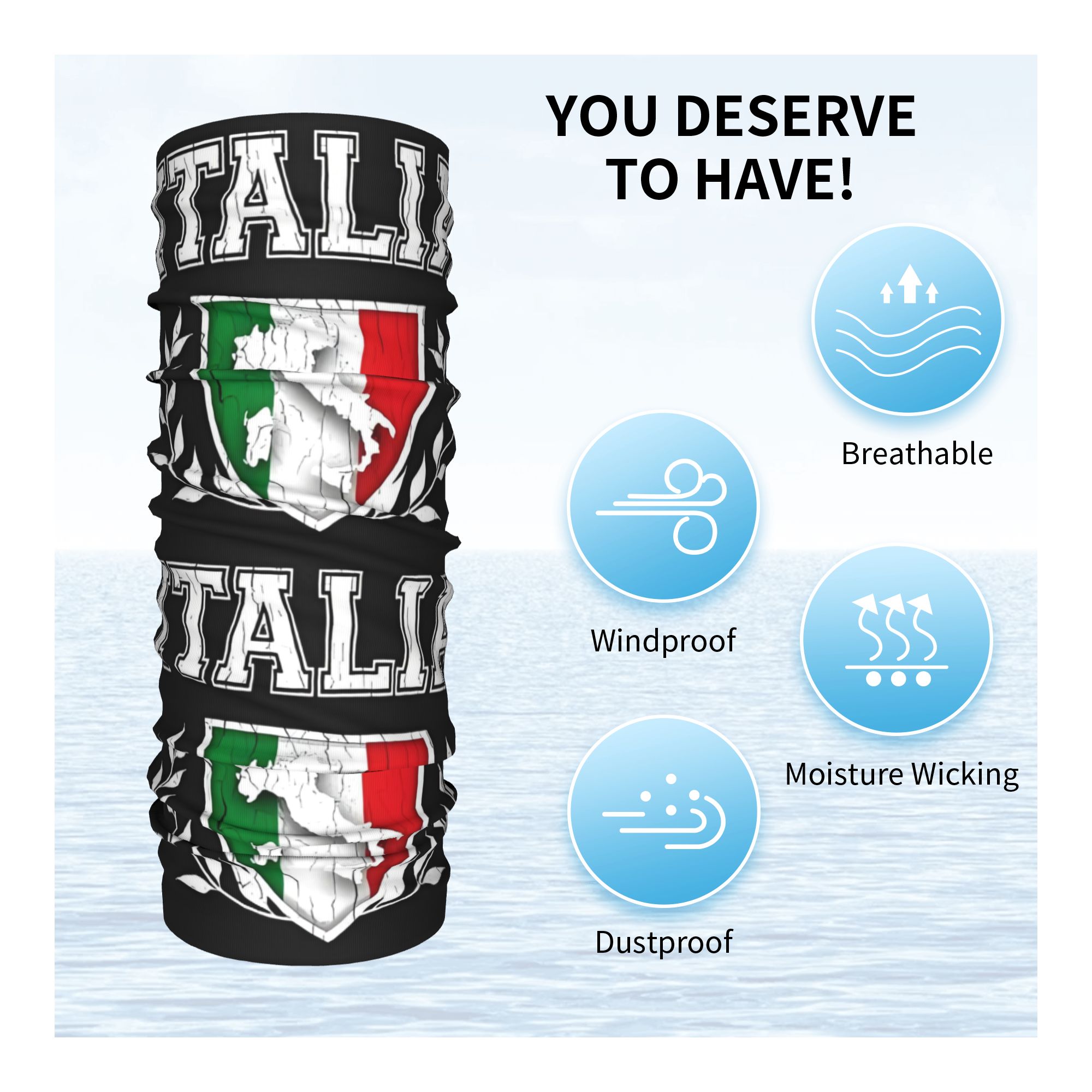 Custom Italy Flag Bandana Neck - Neck Gaiter Face Cover review and price