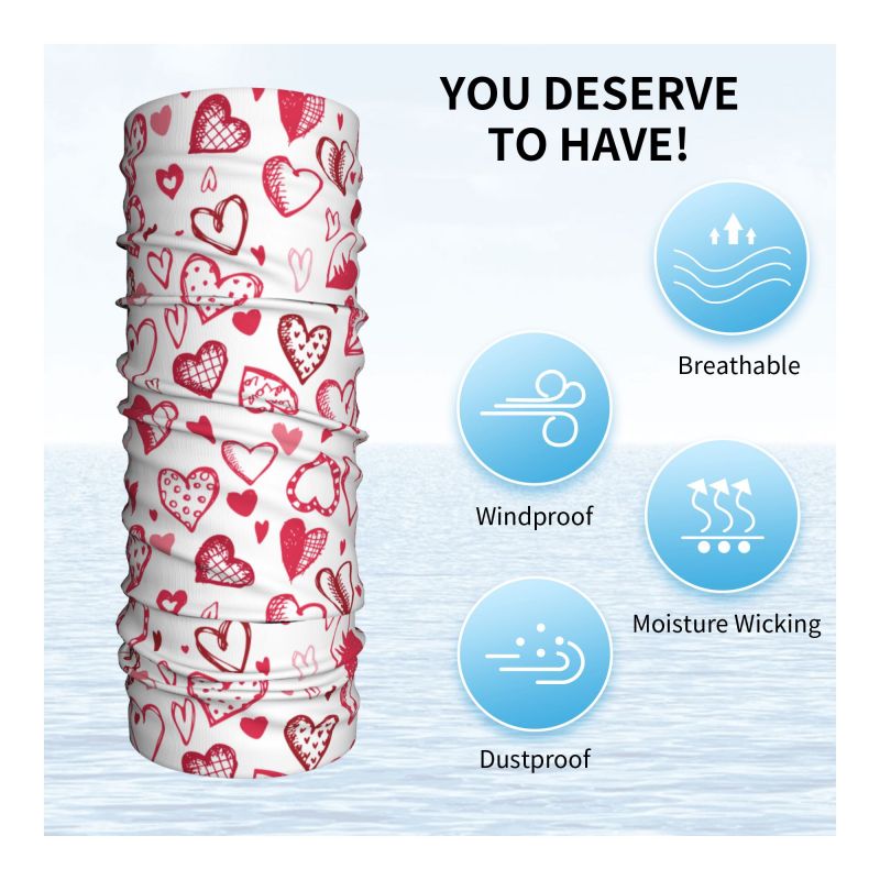 Pink Red Love Hearts Bandana N - Neck Gaiter Face Cover review and price