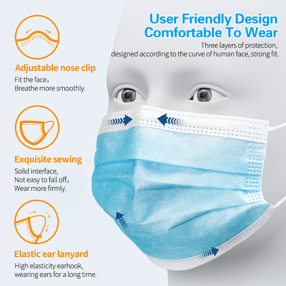 Masks 3-layer Mask Face Masks  - Black Face Mask Pack review and price