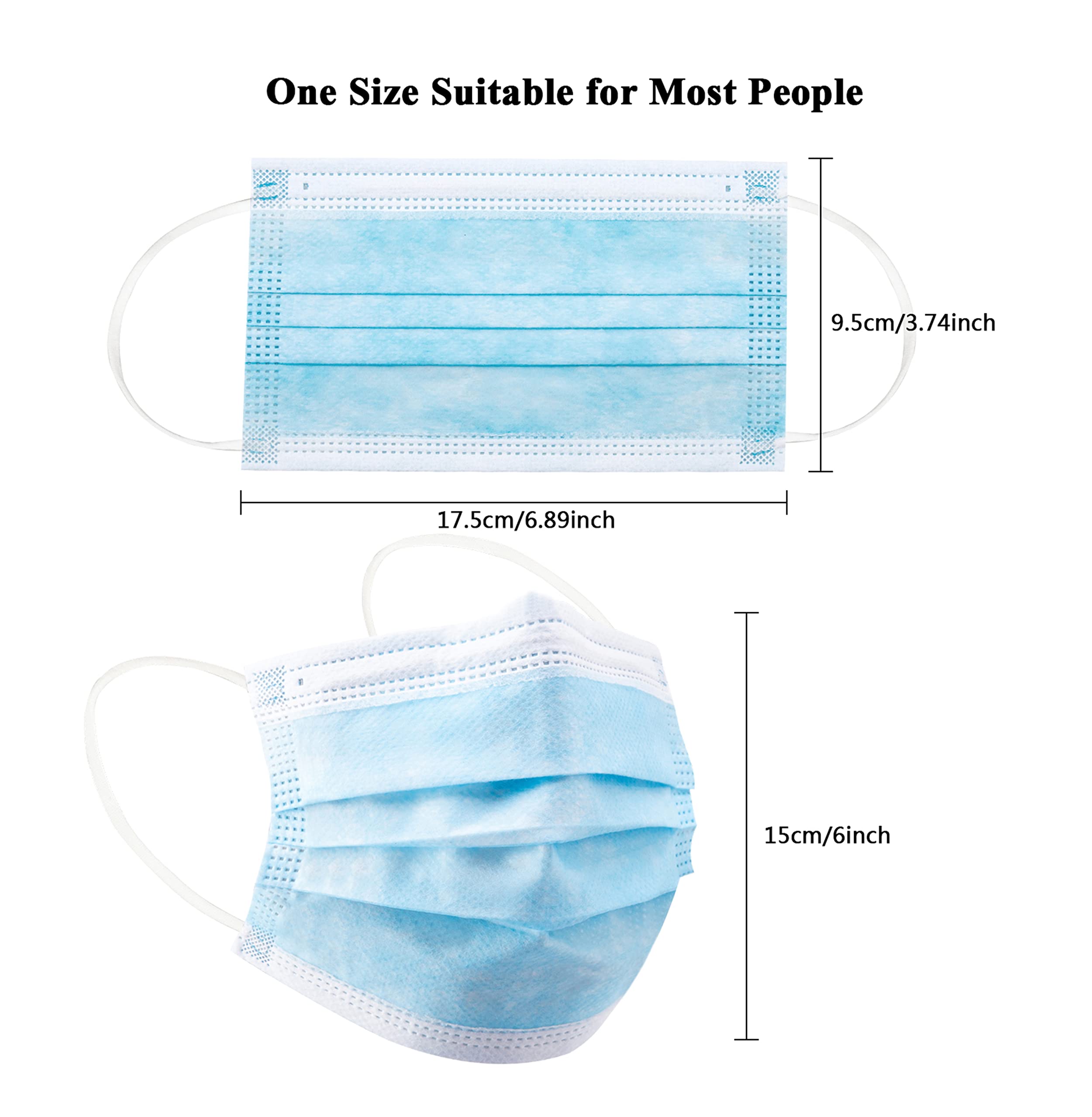 50/100 PCS Box Blue Face Masks - Disposable Mask Blue review and price
