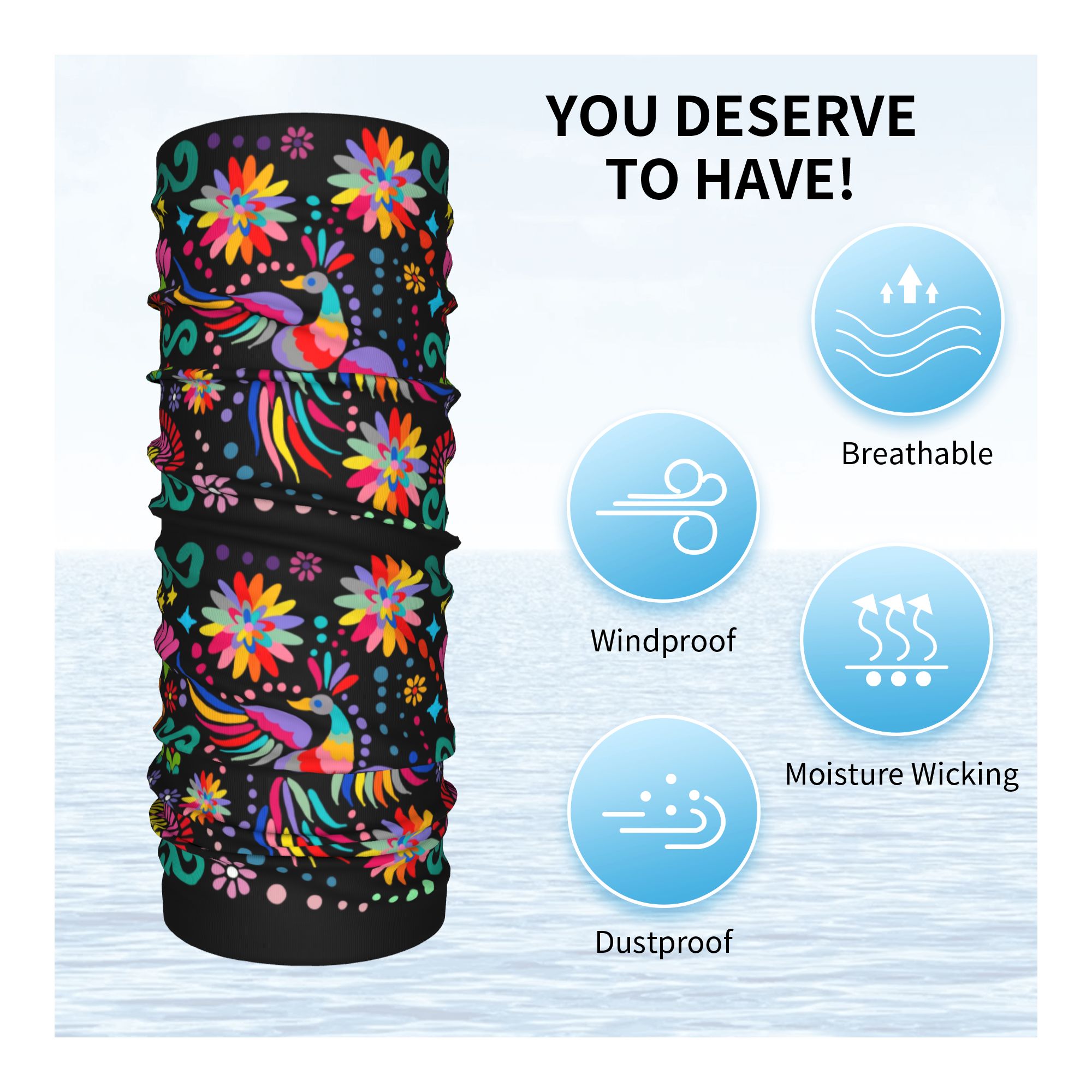 Custom Mexican Floral Flower T - Neck Gaiter Face Cover review and price