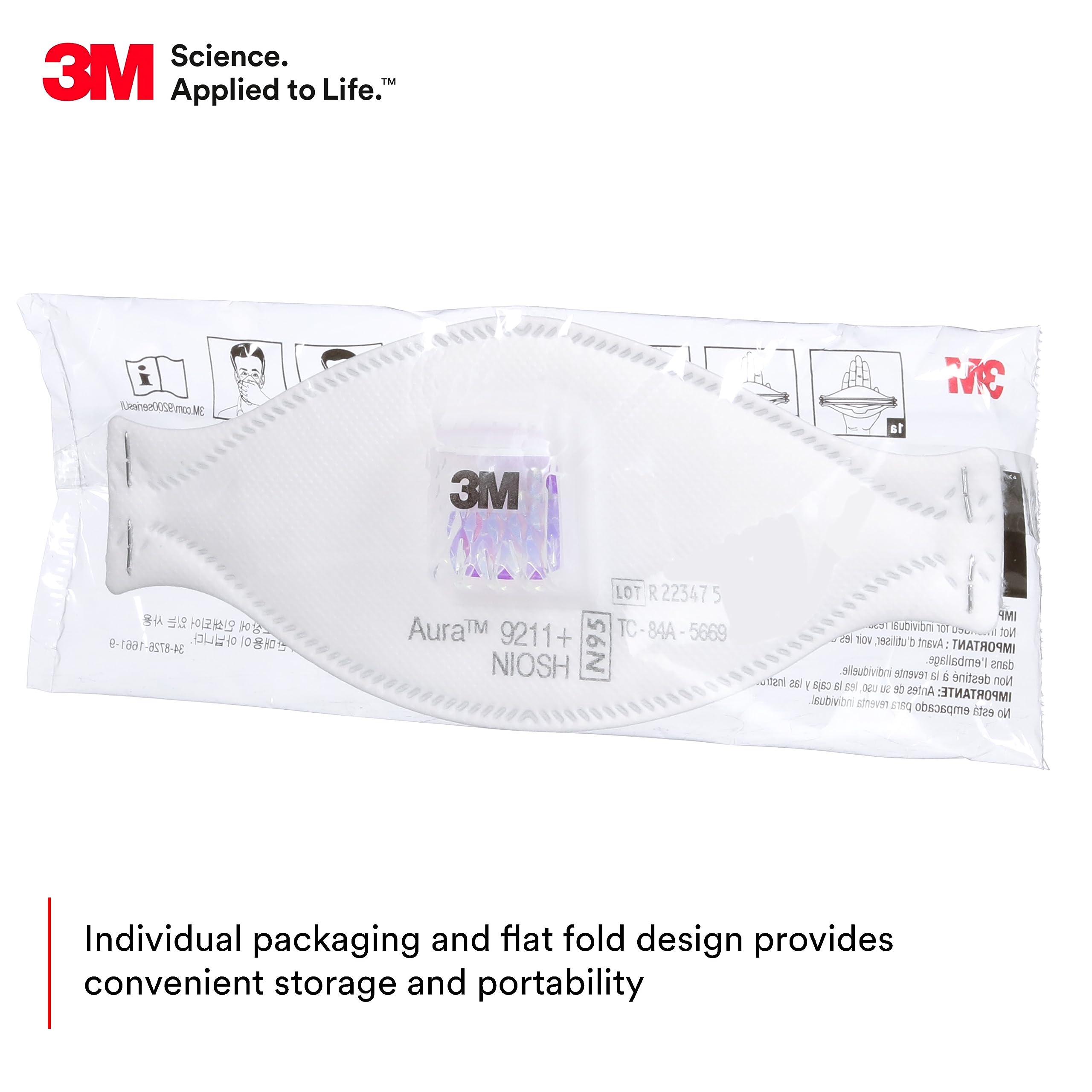 3M Aura 9211+ Particulate Resp - Kn95 Respirator Mask review and price