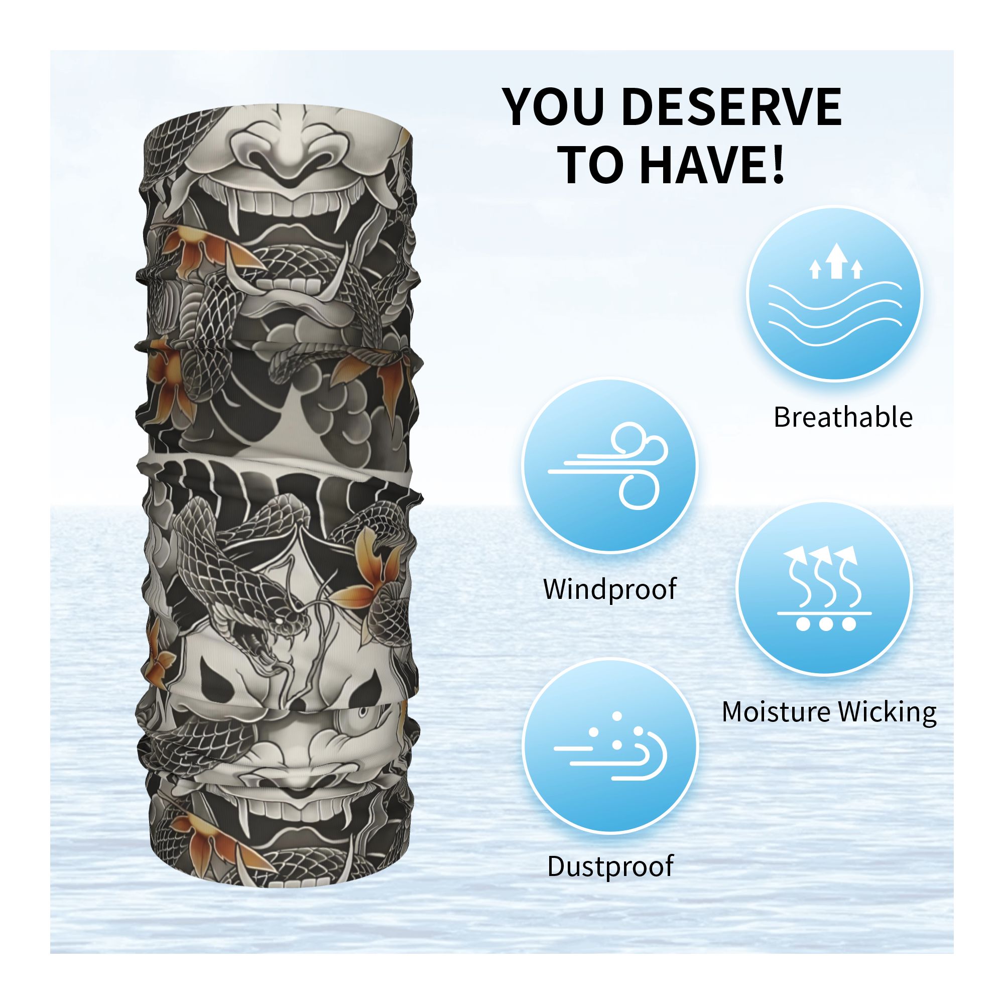 Custom Samurai Oni Demon Banda - Neck Gaiter Face Cover review and price