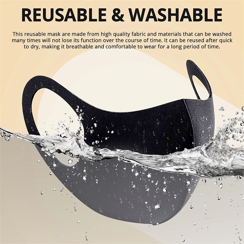 5/10PCS Fashion Solid Earloop  - Cloth Face Mask Washable review and price