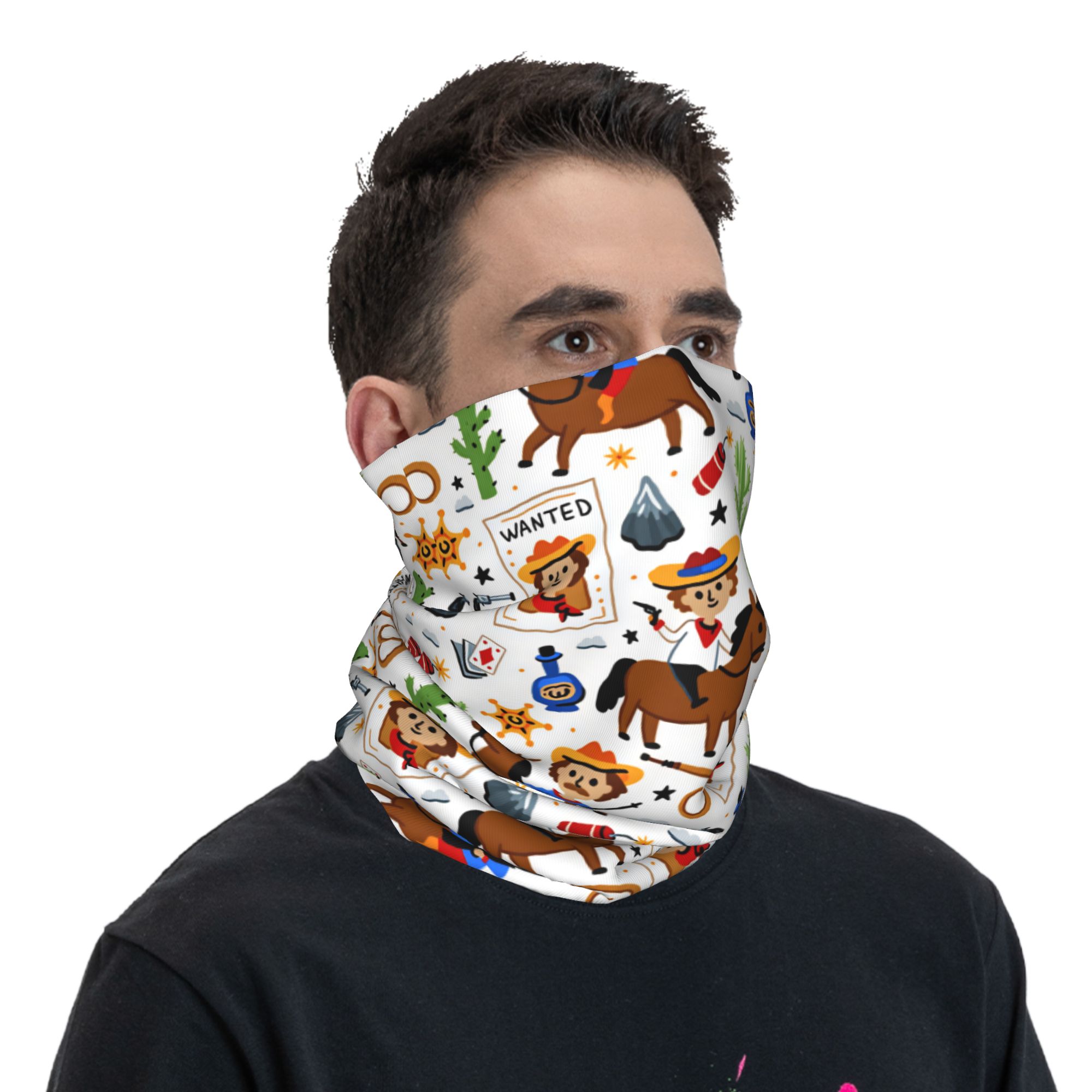 Cartoon Kids Western Cowboy Ba - Kids Face Mask review and price