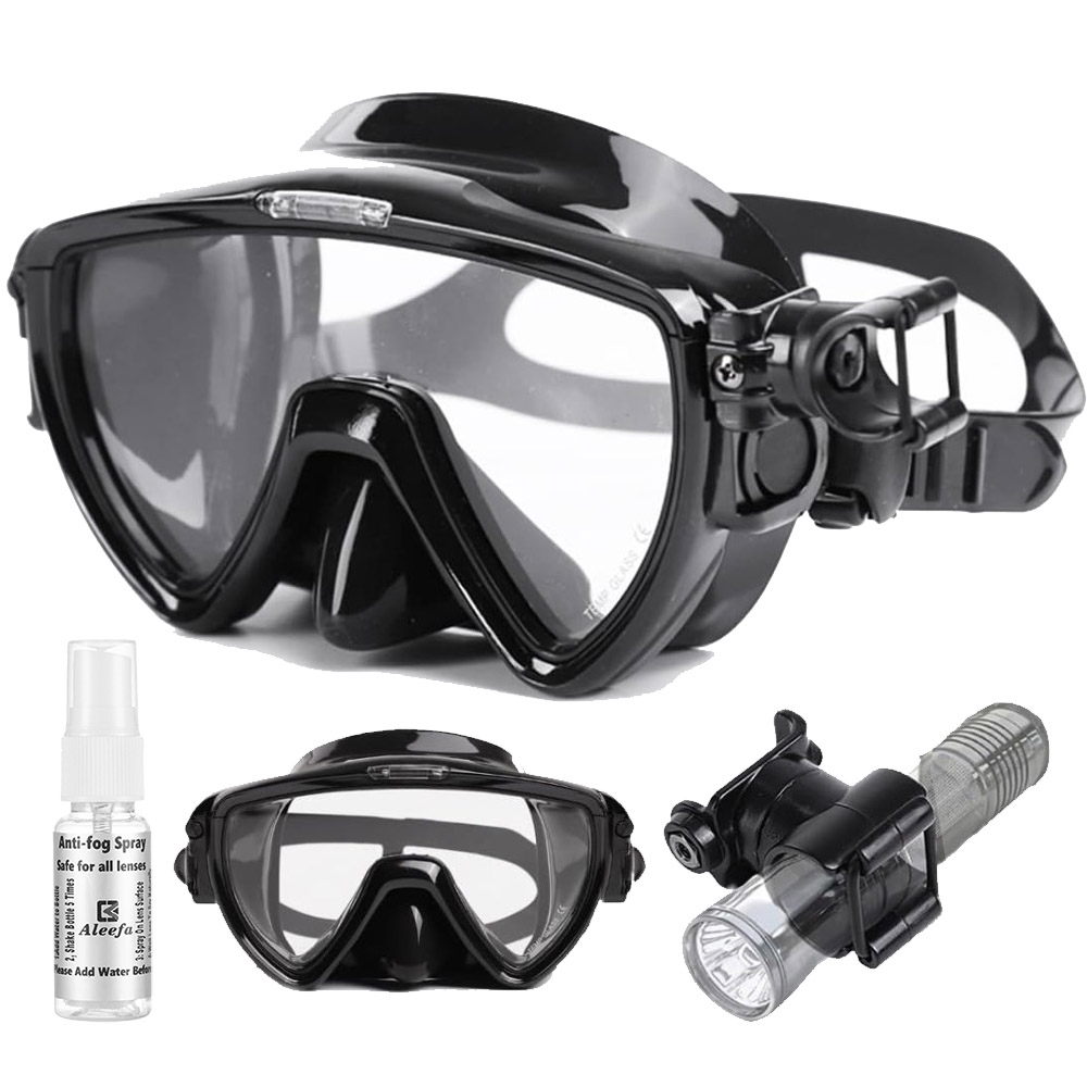 Scuba Diving Mask with flashli - Silicone Mask Bracket review and price